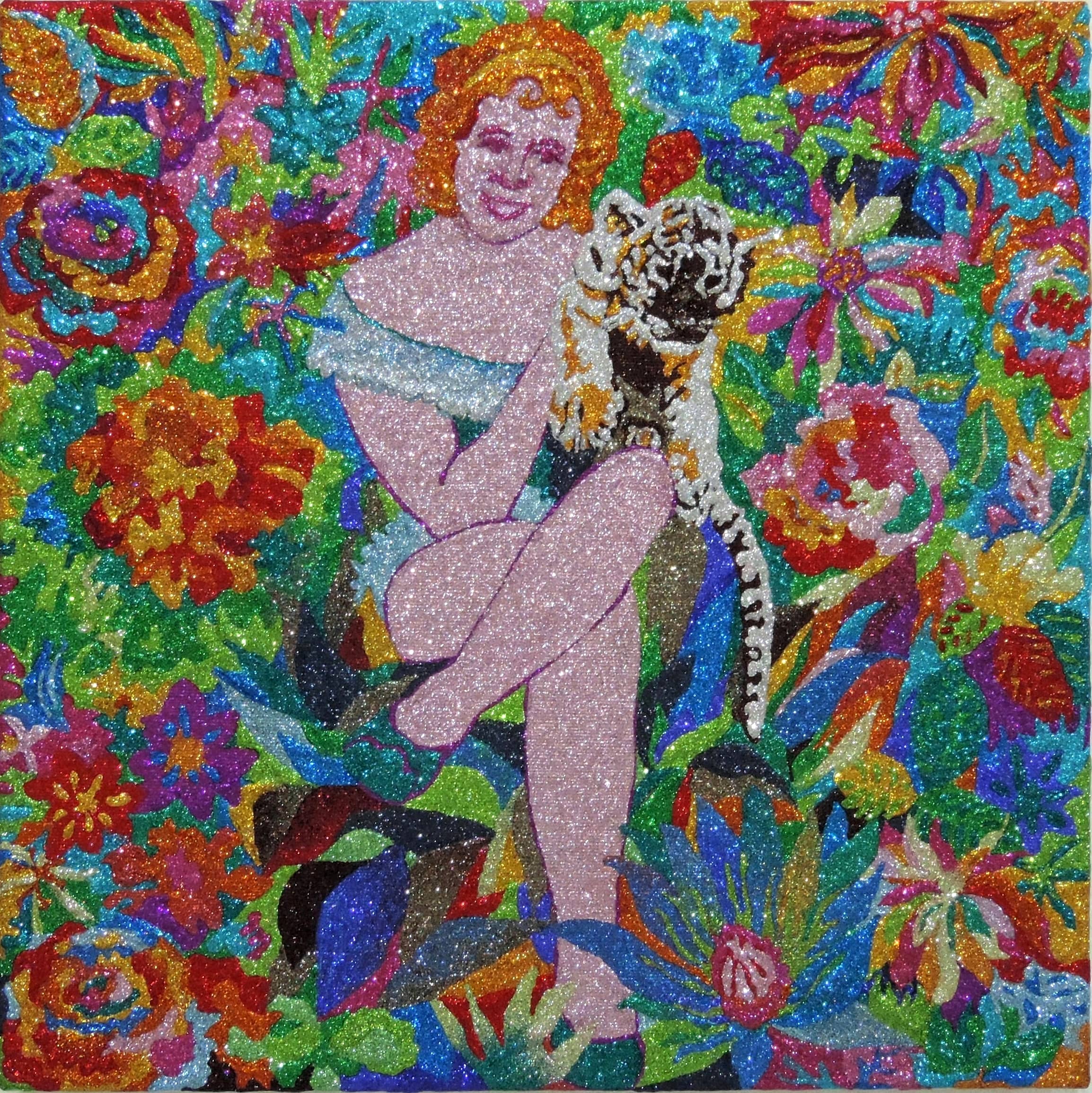 Baby Tiger Glitter On Canvas 40 X 40 cm